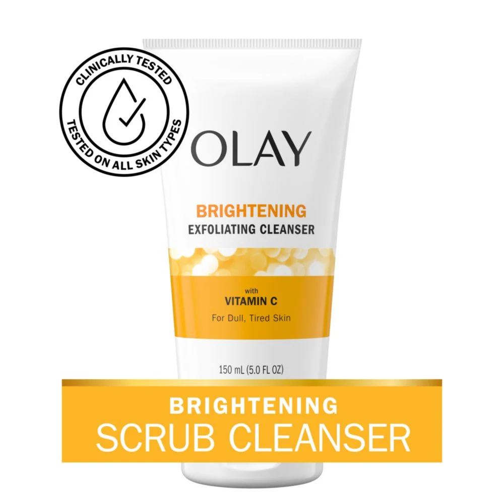 Olay Face Cleanser, Regenerist Vitamin C+Peptide Facial Wash, Exfoliating Face Cleanser for Dry Skin